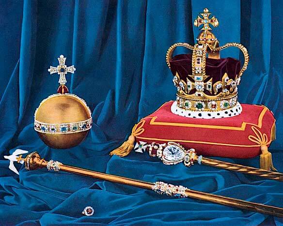 Несколько предметов из коллекции британских королевских драгоценностей Несколько предметов из коллекции британских королевских драгоценностей