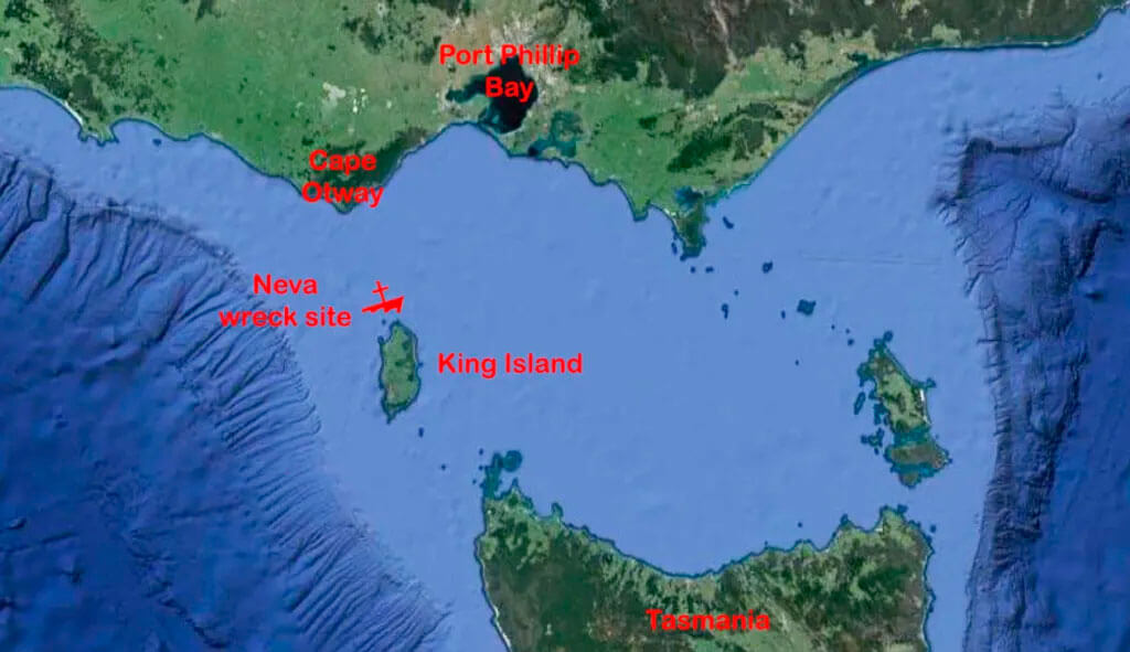 Место крушения судна «Нева» Место крушения судна «Нева»