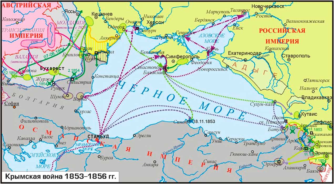 Карта Крымской войны Карта Крымской войны