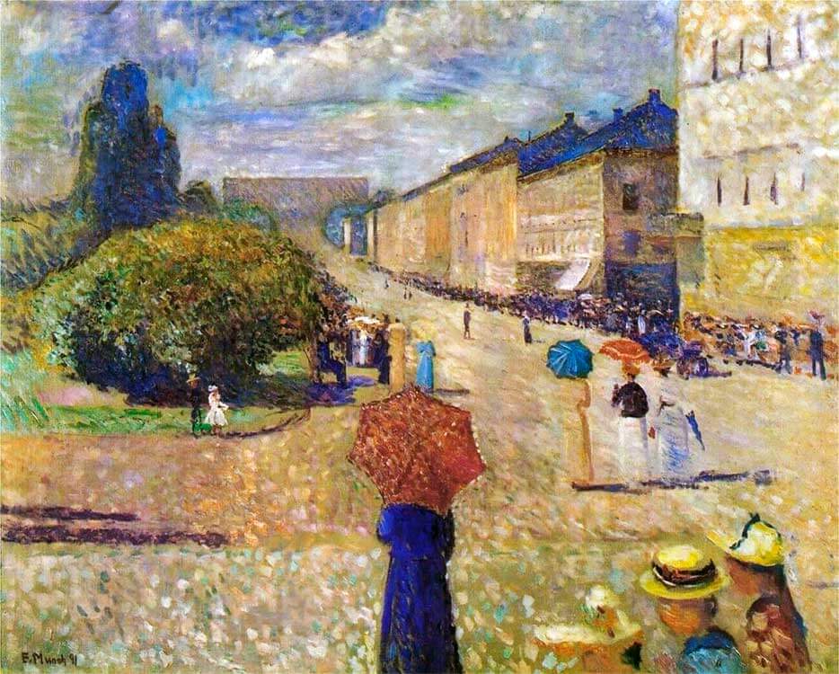 «Весенний день на улице Карла Юхана», 1891 год. Художник Эдвард Мунк. «Весенний день на улице Карла Юхана», 1891 год.
Художник Эдвард Мунк.